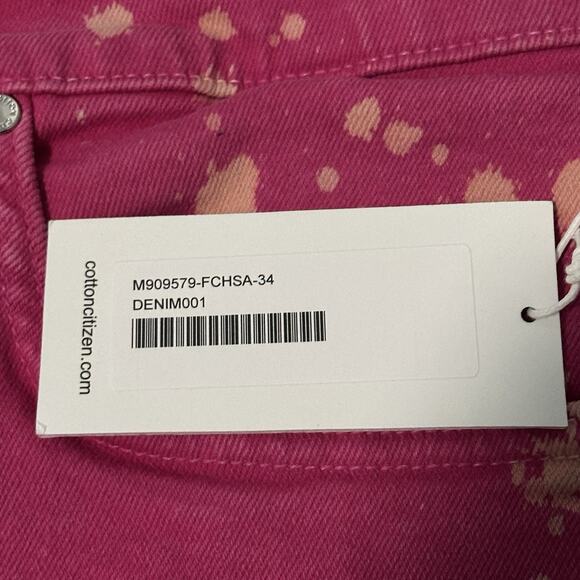 Cotton Citizen 34 Splash Straight Fit Jeans Cotton Blend Stretch Fuscia NWT - Picture 6 of 11